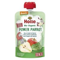 Holle Bio Organic Пюре Power Parrot из груш/яблок и шпината (6мес +) 100г